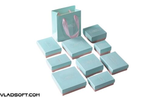 Hộp quà tặng trang sức màu xanh Pastel